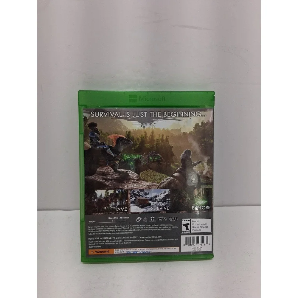 Ark Survival Evolved Xbox One Video Game Microsoft Studio Wildcard 2017 Disc